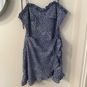 Blue polka dot summer dress